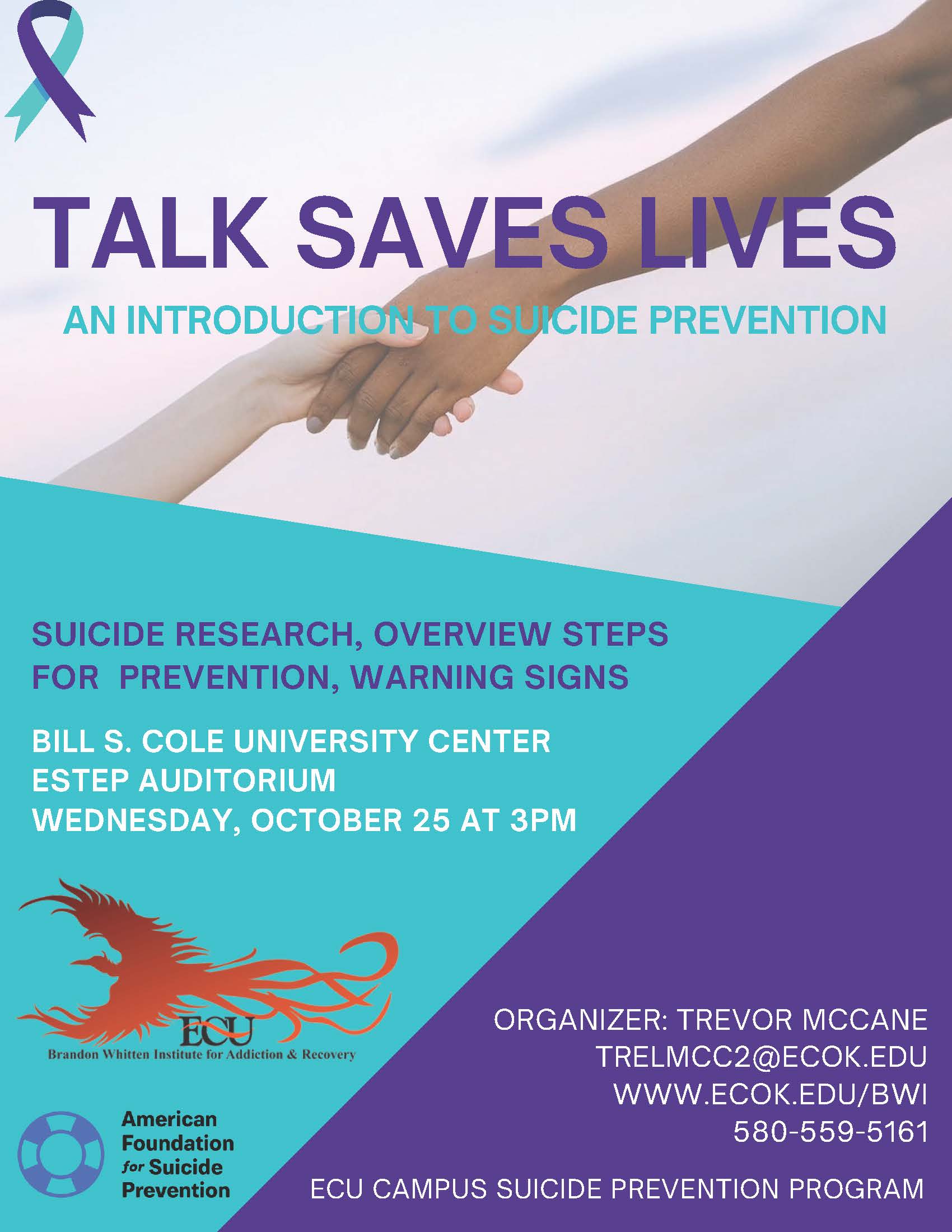 Talk Saves Lives: An Introduction To Suicide Prevention | East Central ...